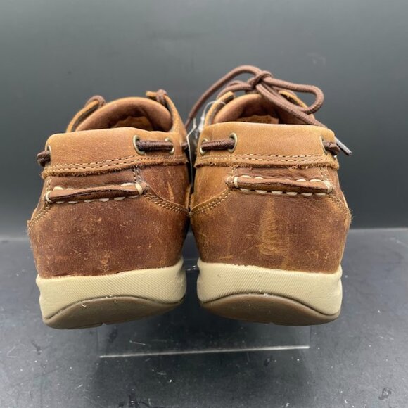 Rockport Works Mens Brown Leather Sailing Club 3 Eye Steel Toe Boat Shoe 9M - Picture 13 of 15